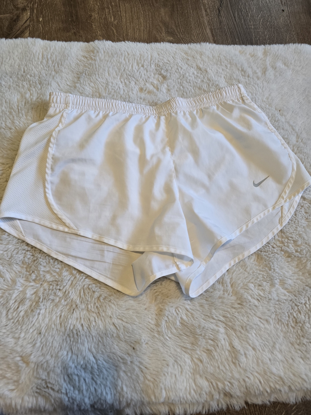 Nike White Women's Athletic Running Shorts with Mesh Panels